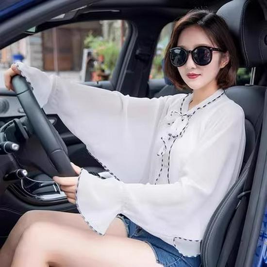 Lightweight Chiffon UV Protection Shawl for Summer Outdoor Activities