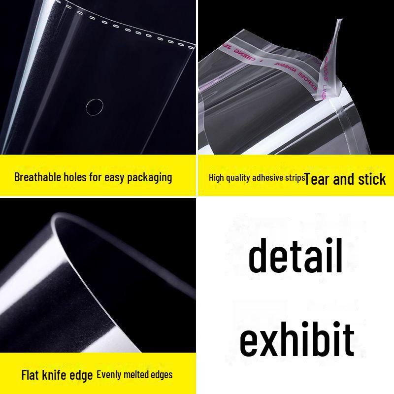 Self-Adhesive Plastic Jewelry Packaging Bag, 9x16cm