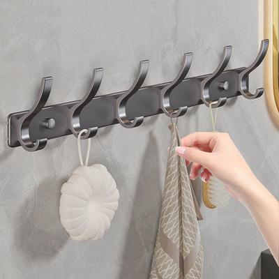 Space Aluminum Robe Hooks Over-the-door Hanger Durable Clothes Holder