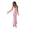 A New Style of Dress with Strappy Satin Finish, A Fashionable Backless Strappy Cinched-waist Dress