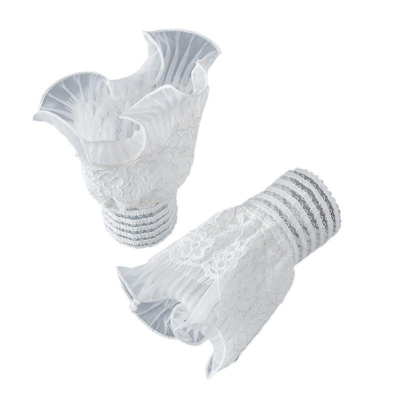 Simple Wrist Cuffs Detachable Wristband Elegant White Shirt False Cuffs for Sweater Lace Detachable Sleeved Horn Cuffs