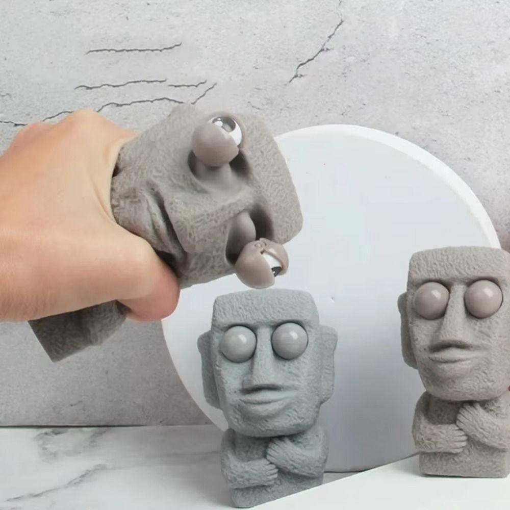 Soft Material Squeeze Toy Stress Relief Slow Rebounds Toy New Moai Statue