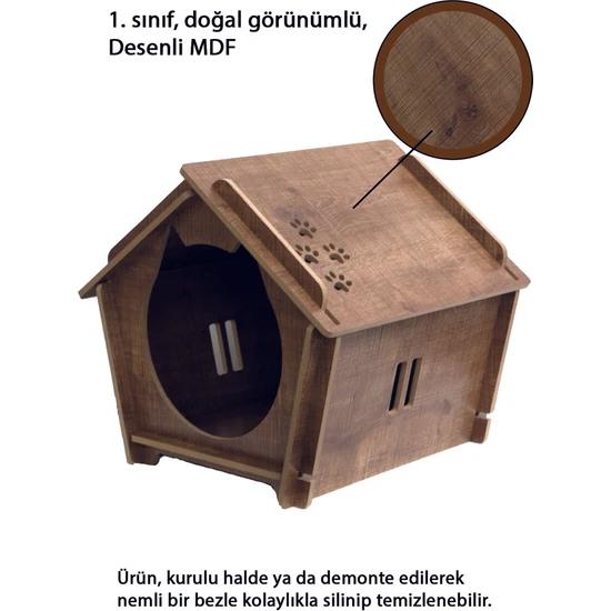 Decorative Wooden Cat Nest with Paw Pattern