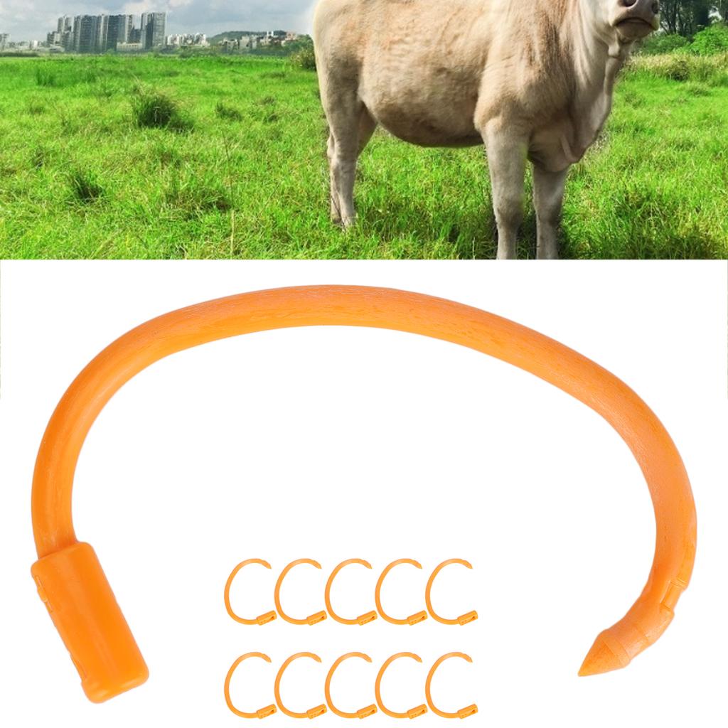 10 STÜCKE Verstellbarer Ungiftiger Kunststoff Kuh Nasenring Flexibles Clip-Set Geflügelzubehör(Kuh Nasenring )