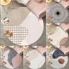 Round Area Rug With Modern Geometric Patterns Abstract Shapes Minimalist Nordic Style Soft Durable Floor Decor For Living Room
