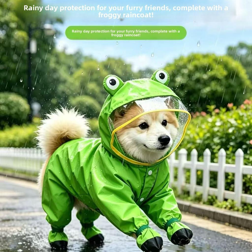 Haustierkleidung Hund Sommer-Regenmantel für Teddy Bichon Frise Schnauzer Kleine mittelgroße Hunde Vollständig abdeckend Wasserdicht Handwäsche Gefertigt
