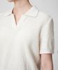 MUSINSA STANDARD WOMAN Women'S Linen Blend Textured Knitted Polo Shirt [Ivory]