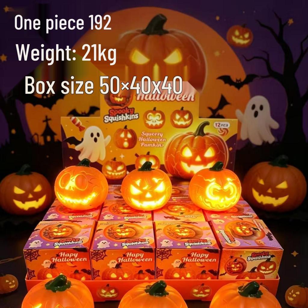 Luminous Slow Rebound Halloween Pumpkin Squeeze Toy – Decompression Toy Blind Box for All Ages