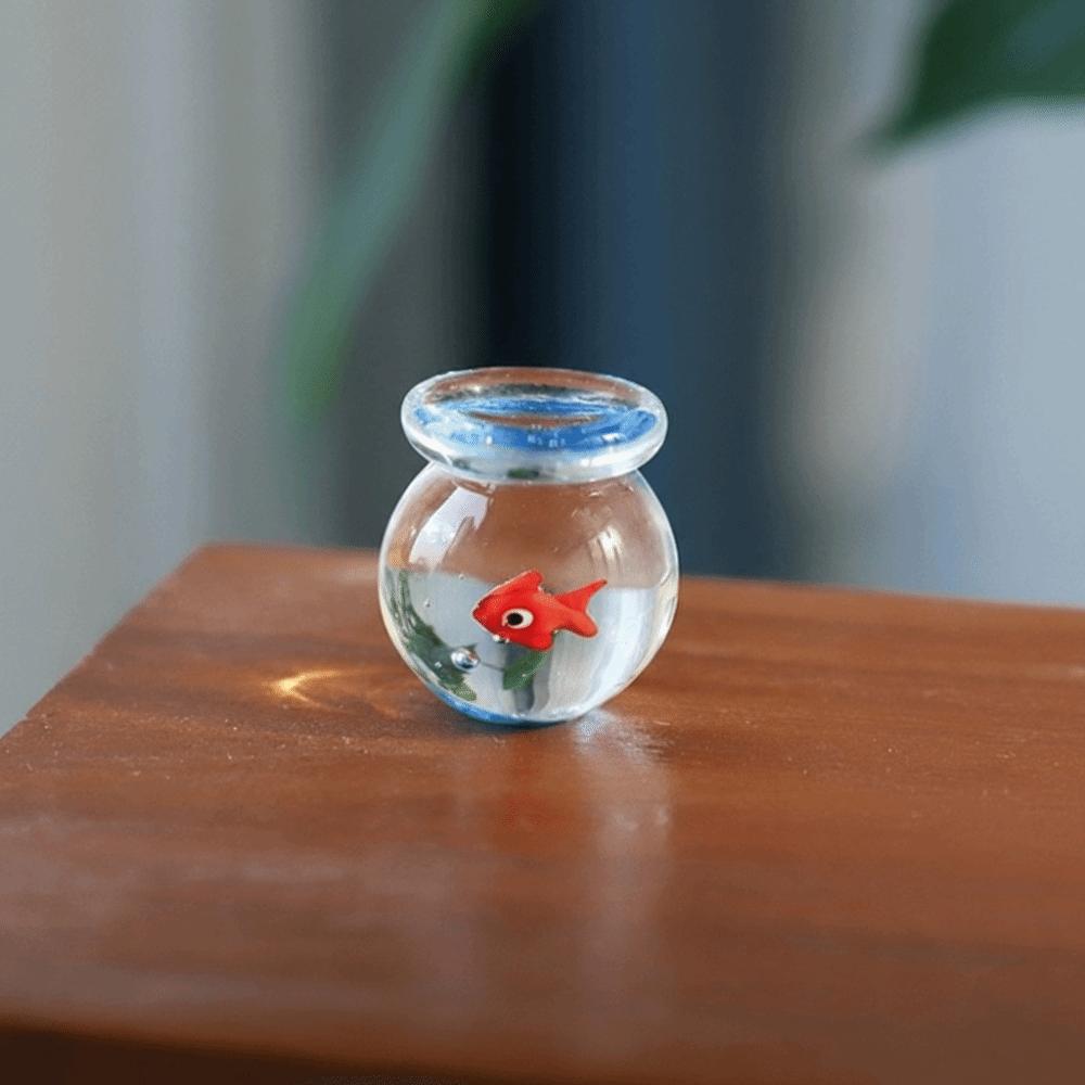 Transparent Mini Pocket Fish Ornaments Simulation Cartoon Glass Pocket Fish Figurine Handcrafted Decorative Pocket Fish Statue