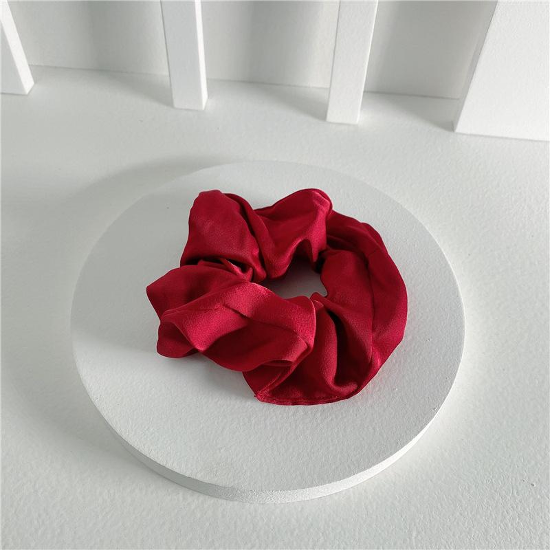 

Высококачественная большая повязка для волос в виде толстой кишки для женщин, простая повязка для волос в виде конского хвоста Dongdaemun, универсальная повязка для волос темно-красного