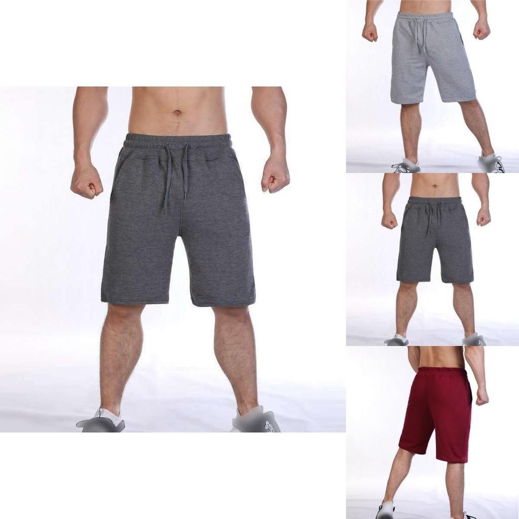 Soft Casual Drawstring Mens Shorts Plain Athletic Running Training Bottoms