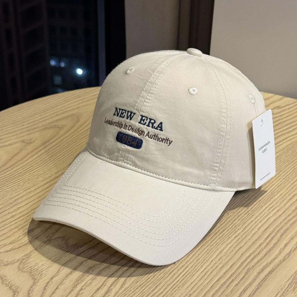 Korean Style Big Letters American Embroidery Retro Baseball Cap Baseball Cap Versatile Soft Top Face Display New Peaked Cap