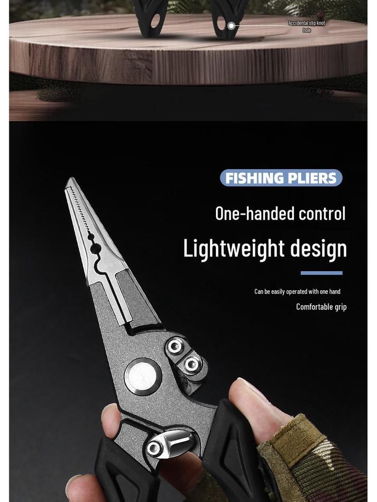 Stainless Steel Fishing Pliers - Multi-Functional Lure & Hook Remover with Split Ring Opener