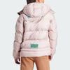 Adidas X Stella McCartney Mittellange Gepolsterte Jacke mit Buchstabenprint Winddicht Wasserdicht Sportlich Locker Kapuzenmantel Damenjacke Rosa IT5745