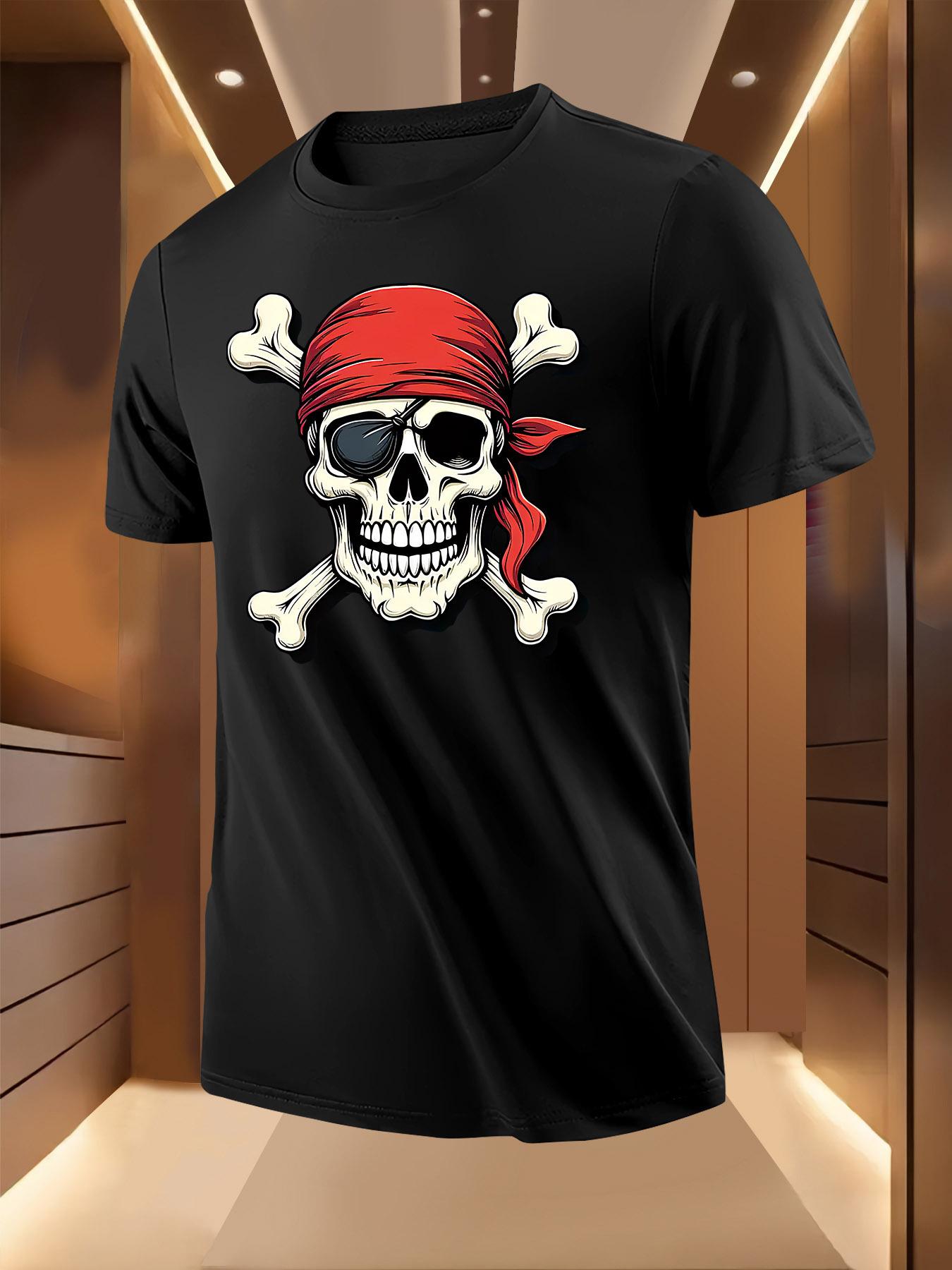 Pirate Skull Crossbones Graphic Tshirt - Breathable Light... S