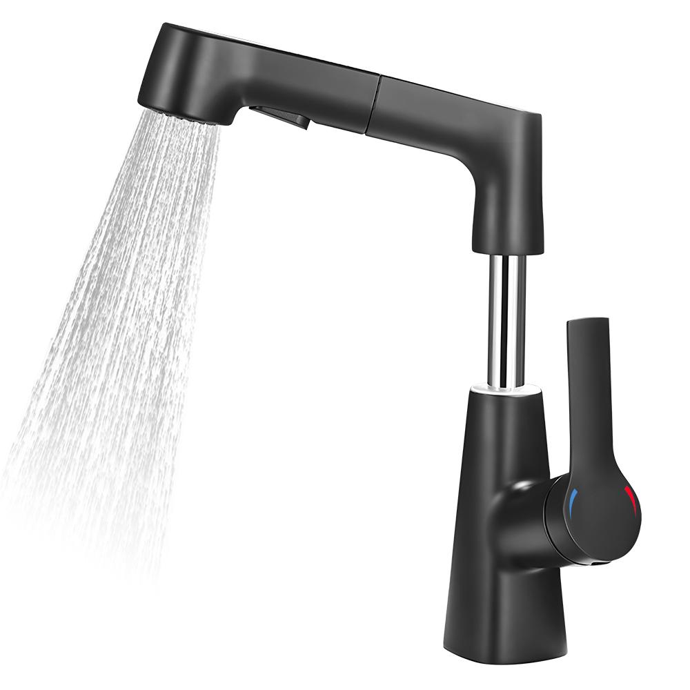 Drehbare und anhebbare Küchenarmaturen mit Pull-Down-Sprüher, höhenverstellbar, 360 Grad schwenkbar