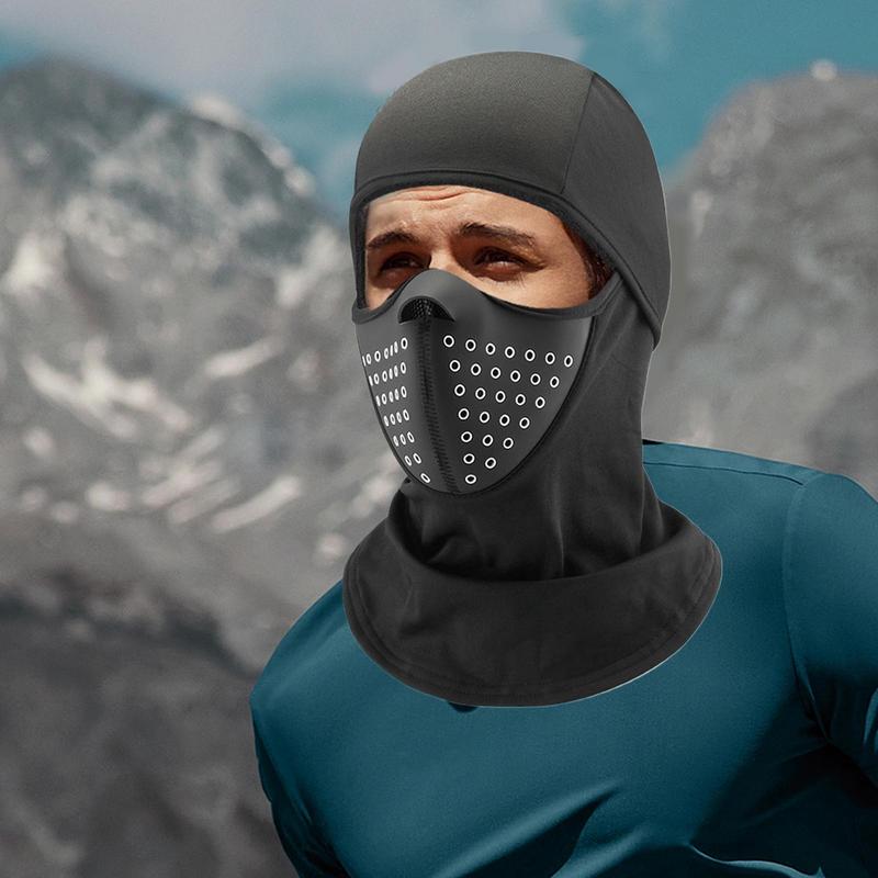 Couvre-visage d'hiver pour hommes Écharpe d'hiver Chauffe-cou Couvre-visage de moto Respirant Hommes Ski Hiver Chauffe-cou intégral pour