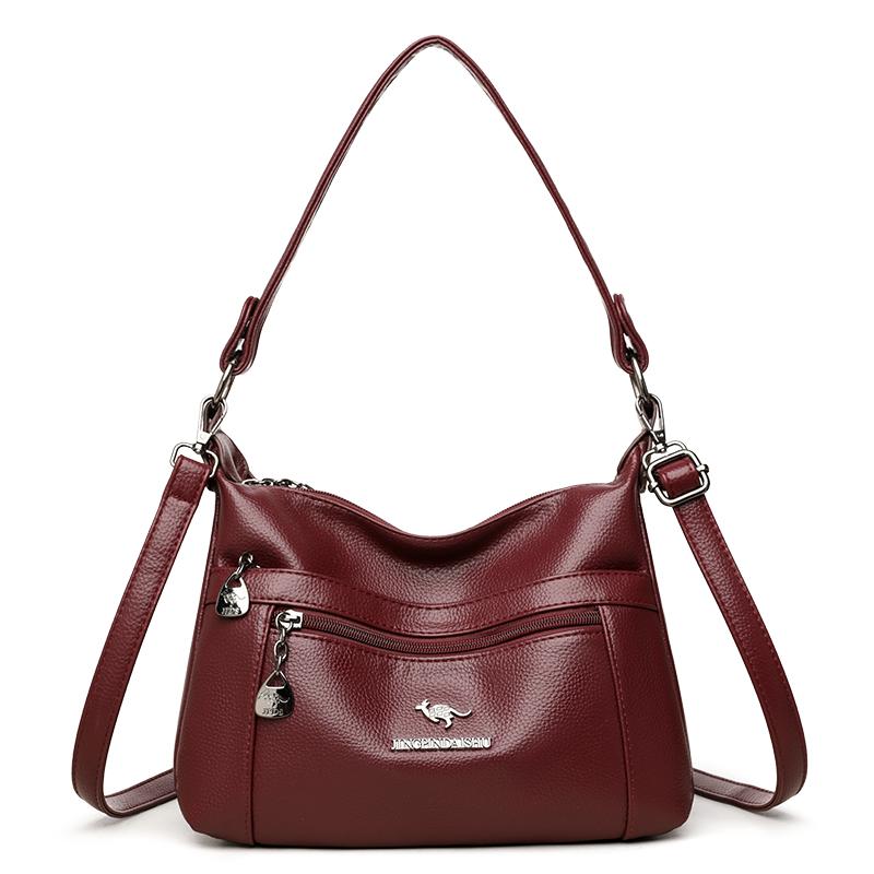 Geantă de umăr vintage pentru femei, piele moale, geantă de mână pentru mamă, geantă crossbody