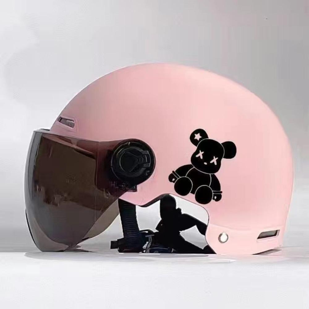 Trend Cat Ear Windmill Electric Car Men and Women Battery Car Motorcycle Safety Anti-drop Four Seasons Summer Half Helmet Helmet