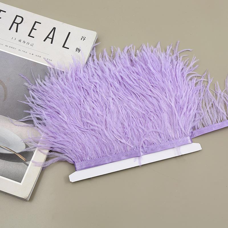 Color 8-10 Cm Ostrich Hair Cloth Edge Clothing Cuffs Hem Ostrich Feather Strips Cloth With Accessories Lace
