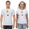 The Simpsons,Homer,Marge,Bart,Lisa Figure, Short Sleeve White-Black Men's / Women's T Shirt L061