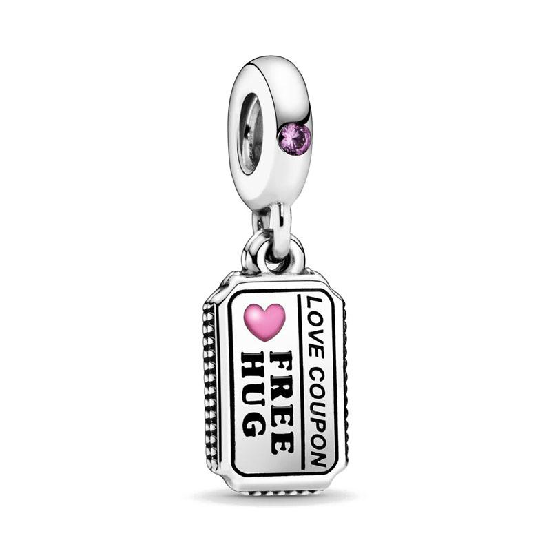 Fit Original Charms Bracelet 925 Silver Plated Pendant Pink Series Heart Flower Spring Butterfly Bead Women DIY Jewelry Making