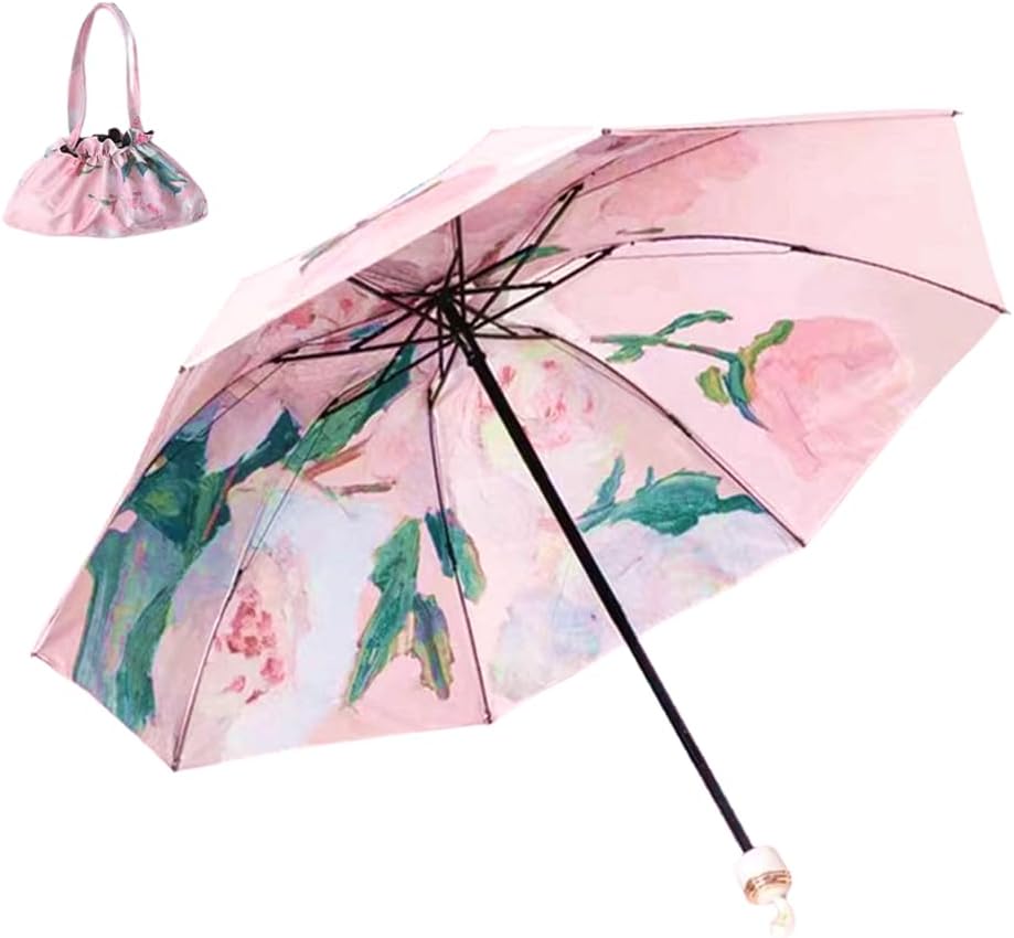 

Artshade Двойного использования Элегантный Суперлегкий Компактный Дорожный Складной Зонт Дождь Ветер Солнце Двусторонняя Печать Живопись Цветочный Iron&8K