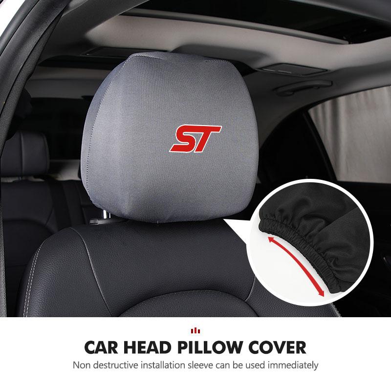 For Ford Car Logo Headrest Cover Dustproof Cover For Front Seat Head Rests Fiesta Ranger Mondeo Escape Ecosport Fusion Explorer