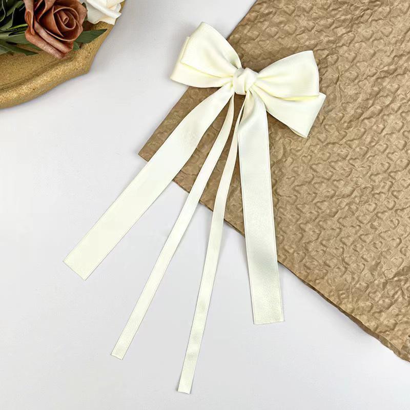 European-American Style Double Layer Bow Hair Clip - Large Ribbon Spring Hairpin Accessory грязно-белый