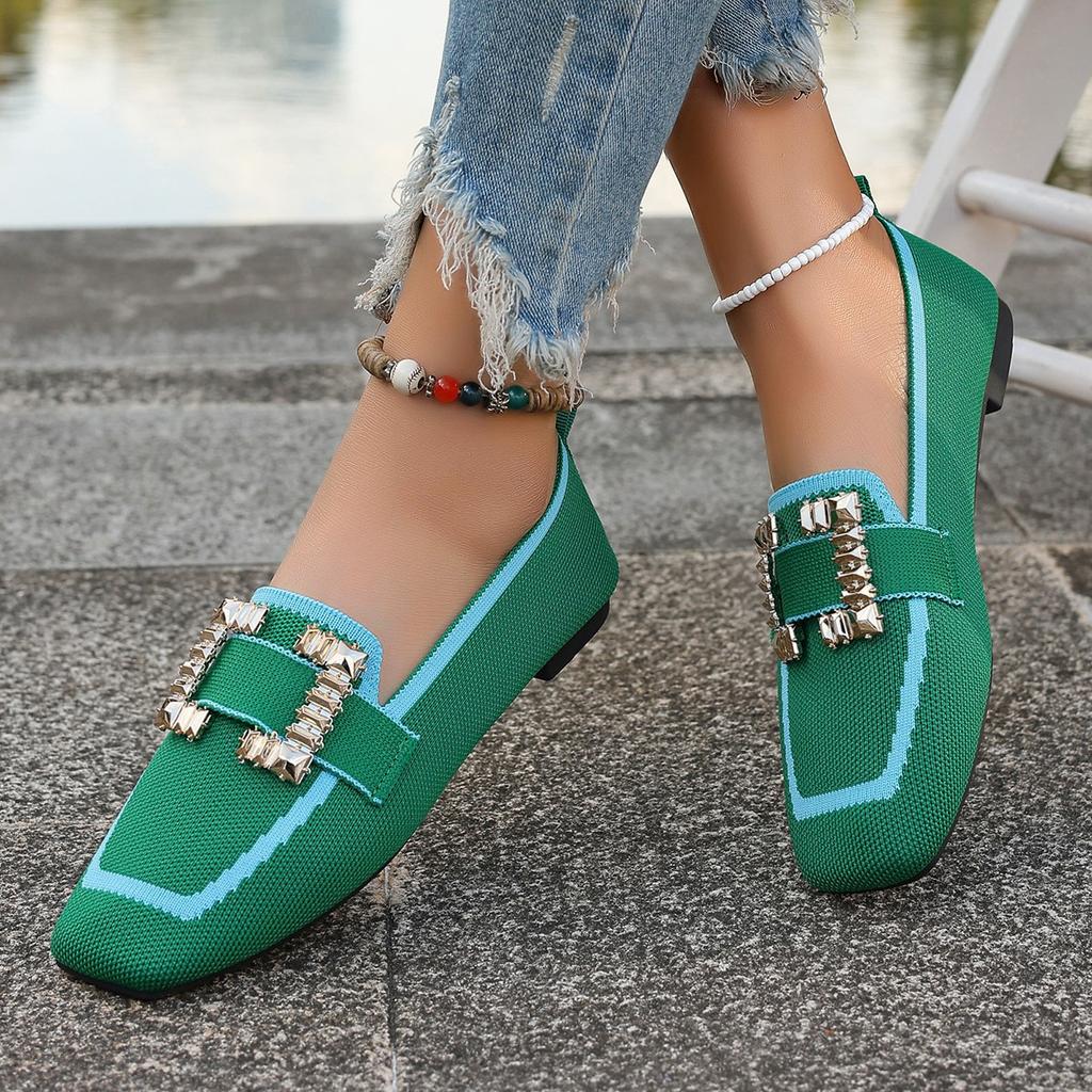 Fashion Women Autumn Slip on Breathable Slip-On Casual Flats Shoes Women Anti-slip Soft Sole Walking Ladies Loafers Zapatos De Mujer