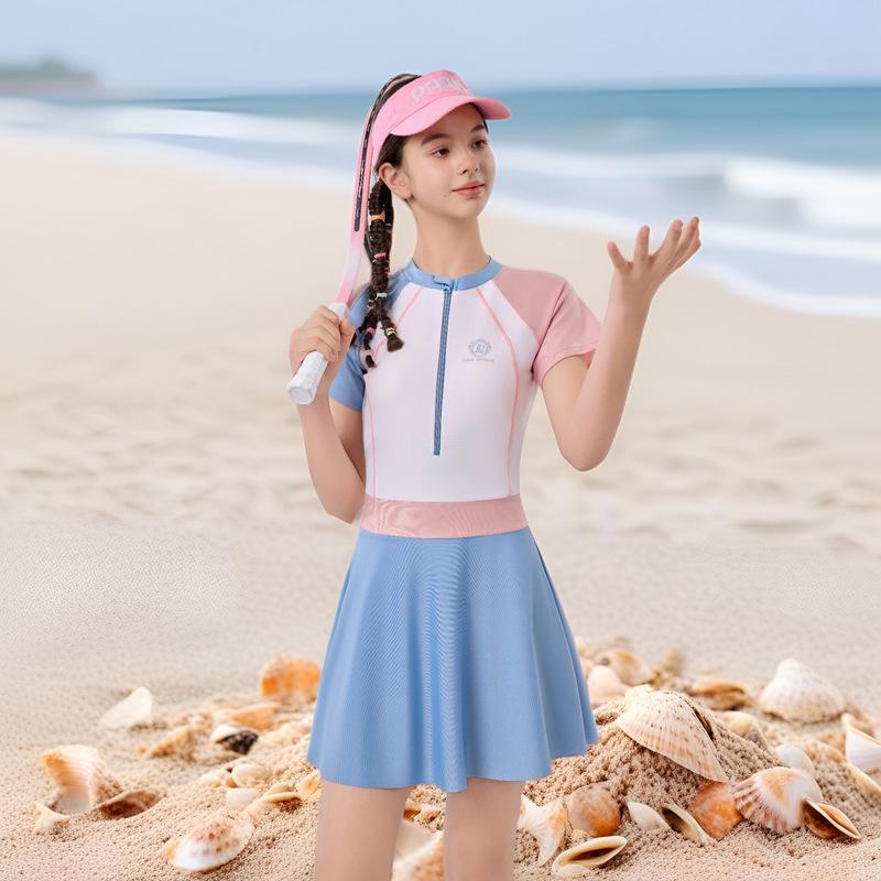Shuizhiyuan Sporty One-Piece Quick-Dry Swimsuit for Teen Girls - Ideal for Middle & Older Kids, Hot Springs & Swimming.