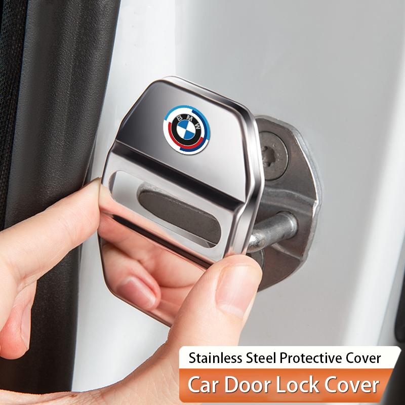 4Pcs BMW Car Door Lock Striker Cover Stainless Steel Protector For BMW G30 G32 G01 G02 G05 G06 G07 G26 G23 G22 F40 F20 G08 G16 PK2