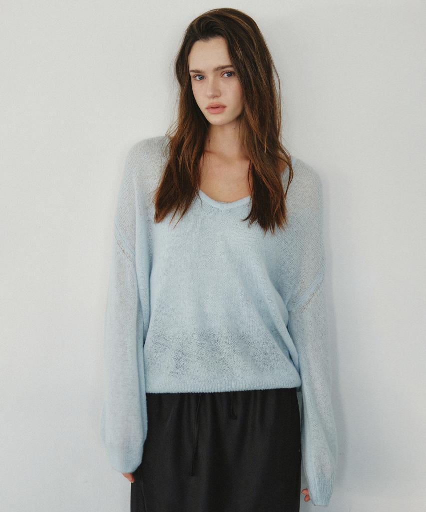 CITTA Double Layered Vneck Tube Top Knit Set_Ctk258(5Color)
