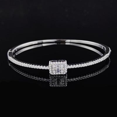 Women's High-End Rectangular Zircon Bracelet - Niche Design S8058