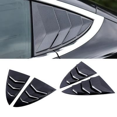 For Tesla Model 3 2017-2024 Rear Quarter Window Louver Spoiler Panel Side Deflector Blind Vent ABS Accessories Sticker