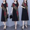 Elegant Women's Plus Size Summer Loose Patchwork Dress