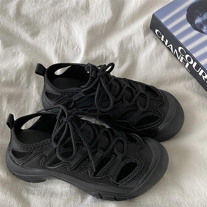 Platform Sandals Women's Outer Wear Summer New Ugly Cute Big Head Shoes Sports Casual Hole Shoes