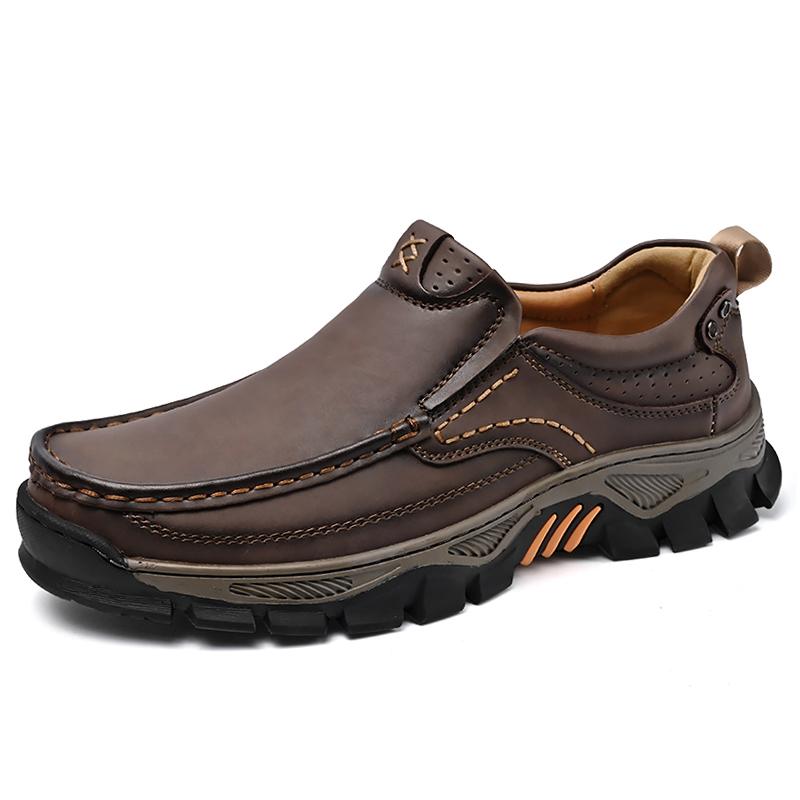 Fashion High Quality Men Casual Leather Office Loafers Outdoor Non Slip Walking Flats Business Shoe Classic Work Office Driving Sneakers