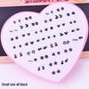 Heart Shaped Acrylic Stud Earrings Set in Plastic Box