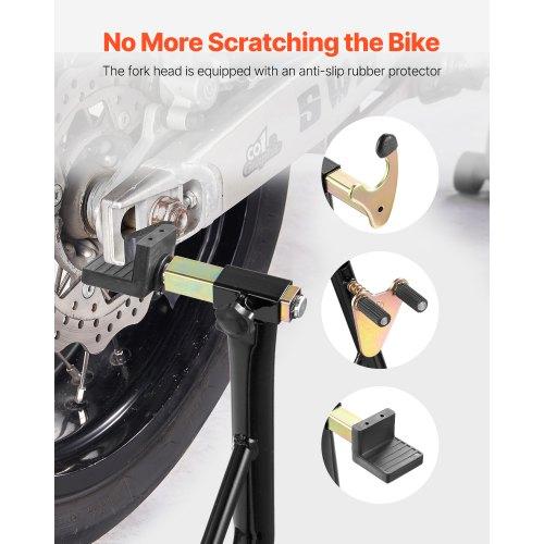VEVOR Motorcycle Stand Lift, 1100lbs Capacity Front Rear Combo Stand Lift, Front Wheel Dual-Fork Stand, Rear U+L Fork Swingarm Spool Stand