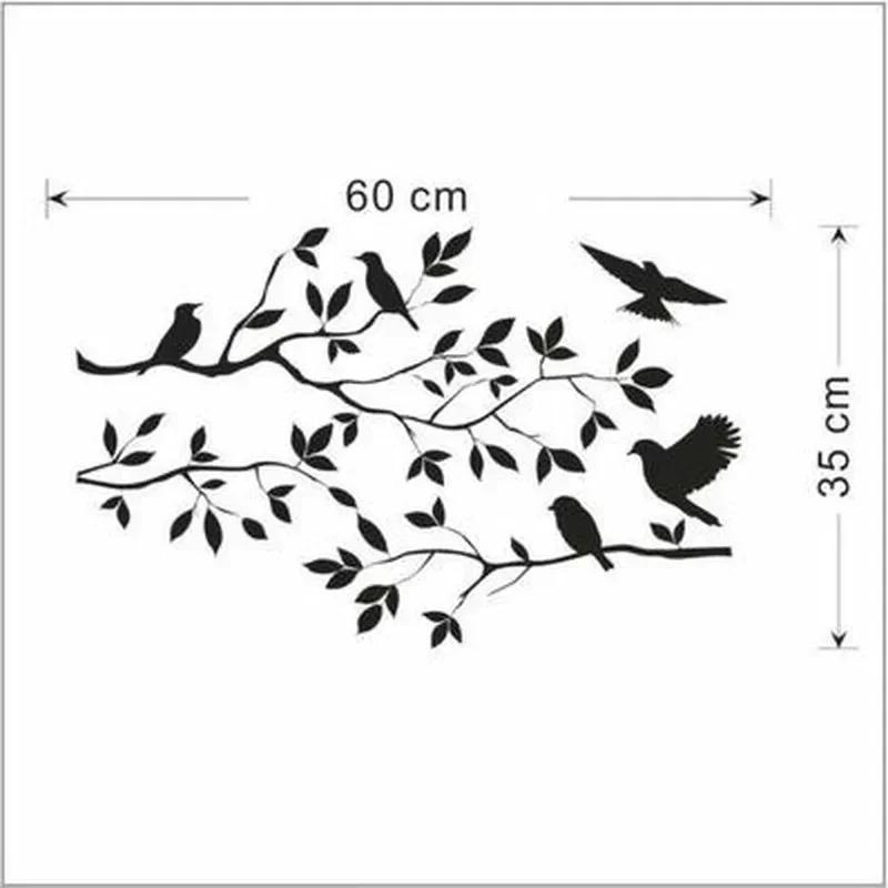 Home Fashion Decoration New Bird Wall Stickers Tree Leaf Vinyl for Children's Living Room Stickers On The Wall Accessories