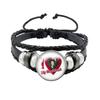 Pop Retro Rock Band Tokio Hotel Bill Kaulitz Band Black Rope Button Glass Cabochon Leather Bracelet Jewelry Charm Fans