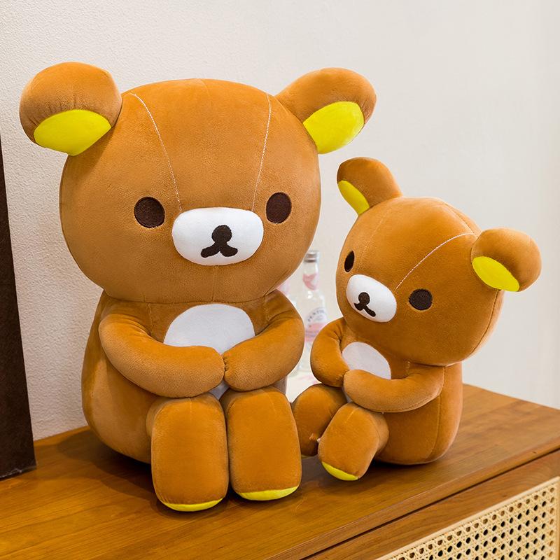30Cm Rilakkuma Cartoon Seated Knee Hug Posture Plush Doll Pp Cotton Filling Bed Decoration Companion Toy Girl Birthday Gift