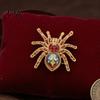 Colorful Rhinestone Brooches Gothic Spider Brooch Pin, Rhinestones Decor, Retro Simulated Lapel Pins Alloy Decorative Pin for Jackets And Backpacks