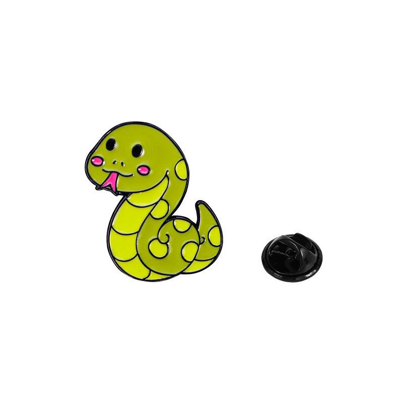 Snake Brooch Zodiac Commemorative Badge Cute Cartoon Animal Children'S Clothes Decorative Badge