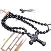 Unisex Hydrating Obsidian Cross Pendant Necklace with Large Quantity Discounts