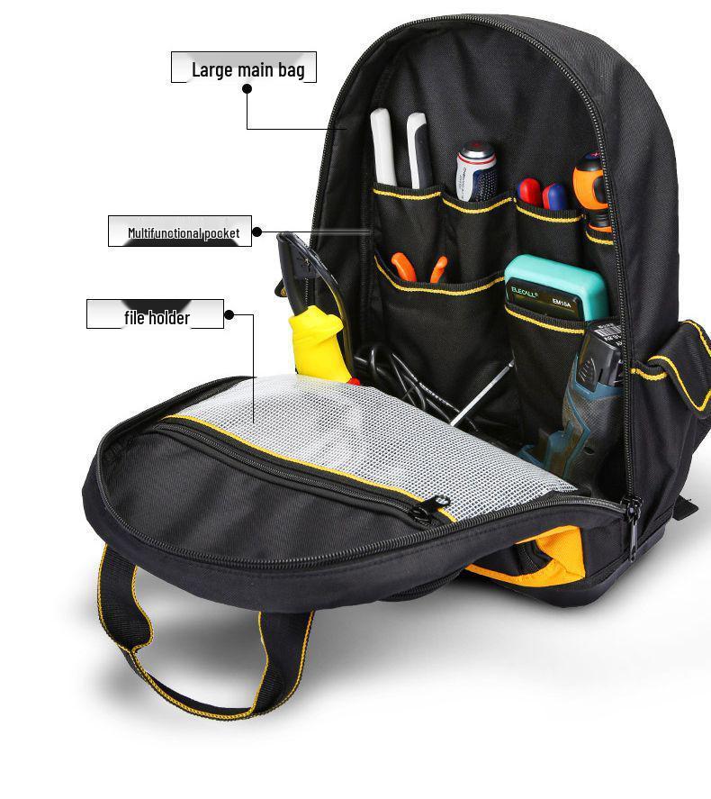 Multifunctional Canvas Tool Backpack for Electricians and Woodworkers