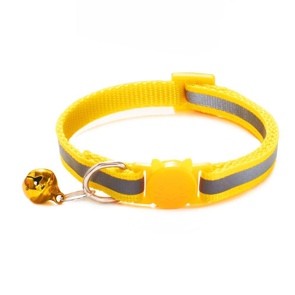 

Cute With Bell Breakaway Reflective Cat Collar Kitten Safety Quick Release жёлтый