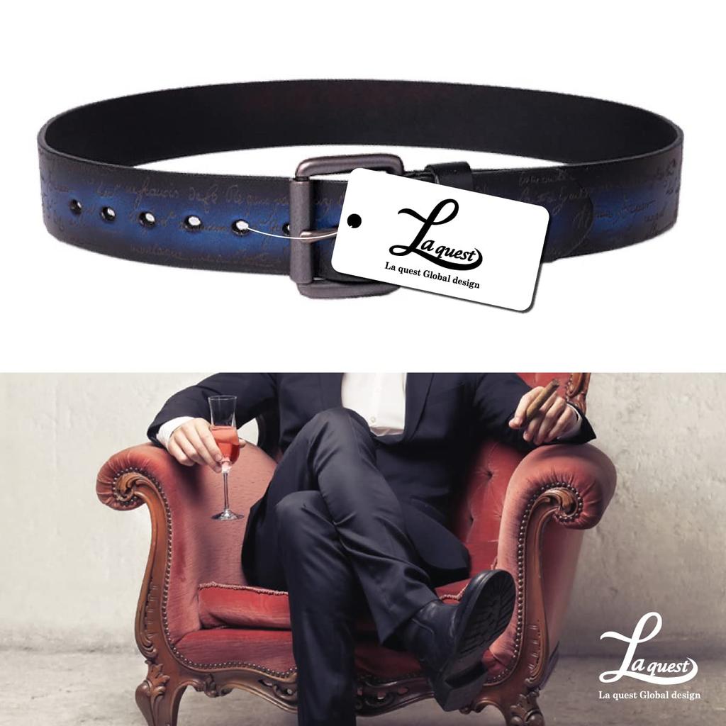 [Laquest] Herren Antiker Englischer Buchstaben-Design Farbverlauf Ledergürtel (4. rot)