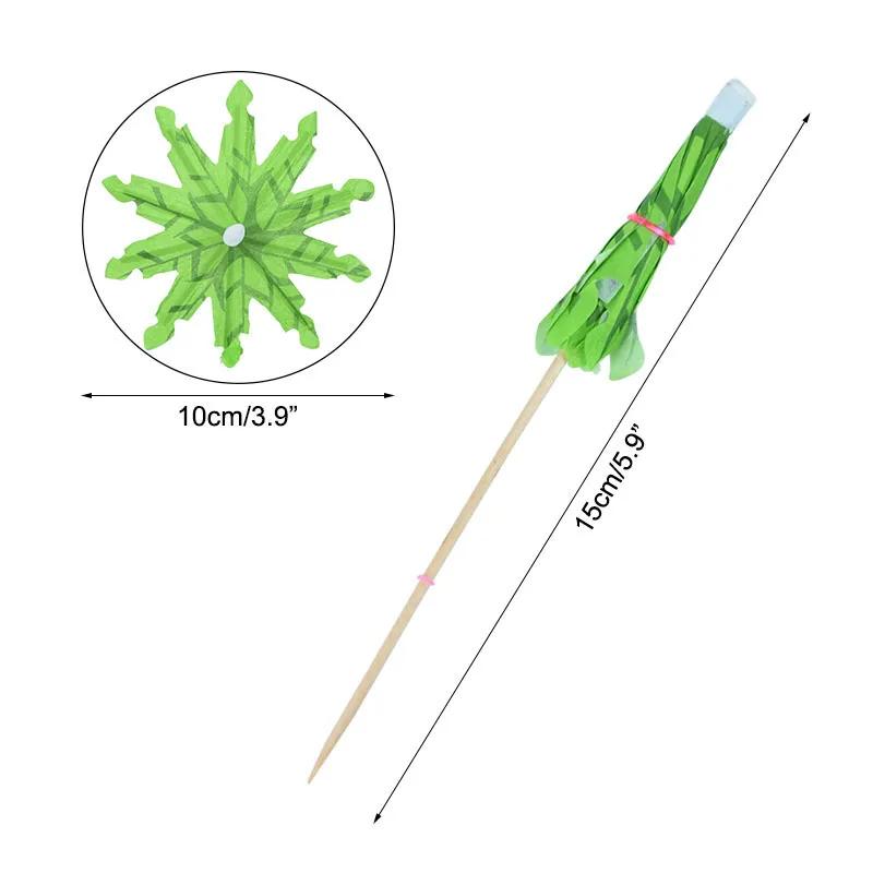30/60Pcs /Lot Tropical Palm Tree Paper Umbrella Cocktail Toothpicks Cupcake Toppers Hawaiian Party Decorations